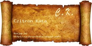 Czitron Kata névjegykártya